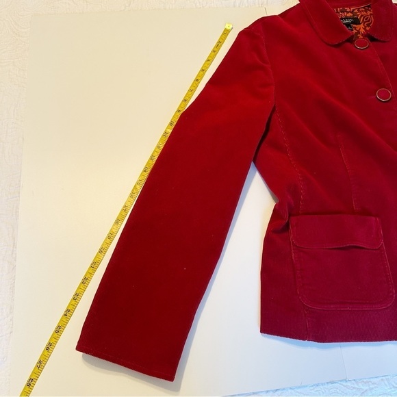 Talbots Corduroy Button Front Round Neck Red Jacket - 16 - Picture 12 of 14
